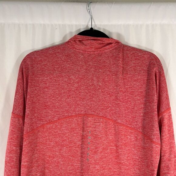 Nike Running Sweater Women's Medium Heathered Red 1/4 Zip Turtleneck Pullover - Picture 8 of 9